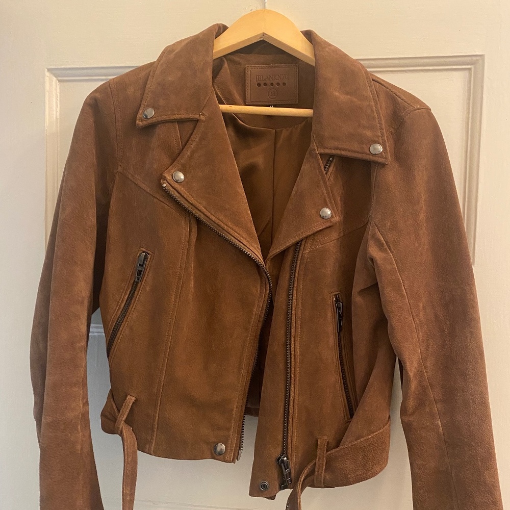 Revolve BlankNYC Brown Suede Moto Jacket (Size M)